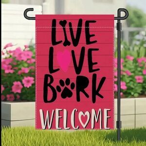 Live Love Bark Dog Garden Flag Welcome Double Sided Yard Decoration New